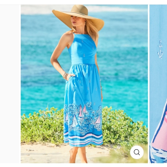 Nwt Lilly PulitzerCharlese Cotton Halter Midi Dress - Picture 3 of 13